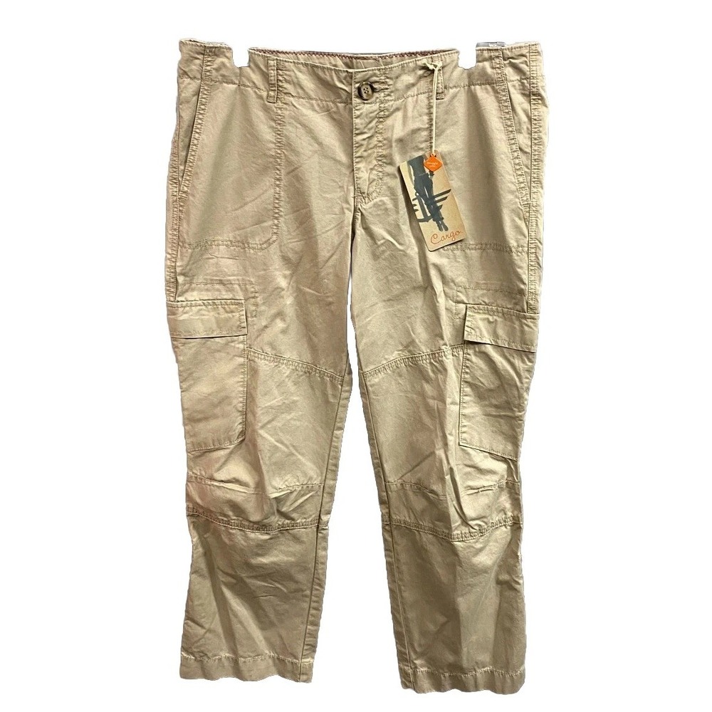 Dockers Cargo Pants Womens 12P Khaki Cotton Straight Leg Logo Tactical Outdoor
